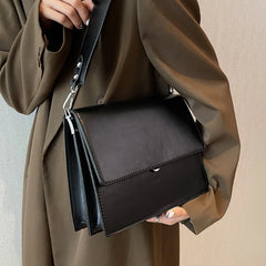 LIZAKOSHT - Double Layer Flap Crossbody Bags for Women Latest Trend Designer Classic Shoulder Handbags and Purses Small Black