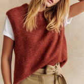 LIZAKOSHT - Y2K Fairy Women Cute Sweater Vest Basic Solid Color Warm Knit Tank Tops Sleeveless Pullover Knitwear for Spring Streetwear
