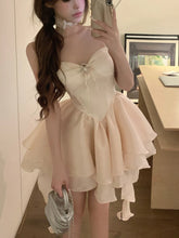 LIZAKOSHT - French Luxury Sweet Dress Women Slim Fit Waist Cinched Spaghetti Strap Puff Mini Dress Birthday Party Princess Fashion Clothes