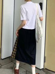 LIZAKOSHT - Women's A-line Plaid Skirt Vintage Aesthetic Y2k Asymmetrical Skirt Harajuku Streetwear Emo Mini Skirt 2000s Clothes Summer