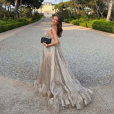 LIZAKOSHT  -  Elegant Temperament Backless Sleeveless Maxi Dress Women's Flowy Ruffle Evening Formal Prom Summer New Chic See-through Outfit