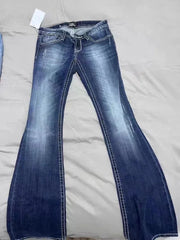 LIZAKOSHT  -  Japanese Harajuku Trashy Y2K Jeans Women Low Rise Flare Denim Pants 2000s Bell Bottom Long Trousers Streetwear Vintage New