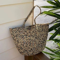 LIZAKOSHT - Fashion Summer Handmade Straw Shoulder Bag Large Capacity Woven Tote Beach Bags For Women