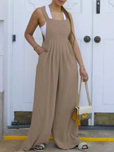 LIZAKOSHT - Solid Color Wide Leg Trendy Romper with Pockets 2025 New in Summer Fashion Trend Women's Casual Minimalist Suspenders Jumpsuit