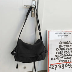 LIZAKOSHT - High-capacity Vintage Men Casual Messenger Bags All Match Y2k Aesthetic Women Shoulder Bag New Trendy Simple Handbags Crossbody