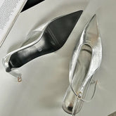 LIZAKOSHT - SEXY Pointed Toe Low Heels Sandals Women Fashion Shallow Elegant Slingback Sandal Female Summer Designer Dress Mules Pumps Women