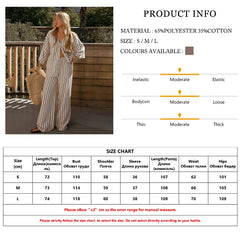 LIZAKOSHT - Striped Female Sleepwear Set Sexy Turn-Down Collar Pajama Long Sleeve Nightgown Pants Loose Casual Women Nightie Suit