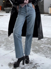 LIZAKOSHT - Women's Retro High Waist Straight Leg Jeans Cotton Ankle Length Jeans Easy Match Casual Daily Fashion Pants