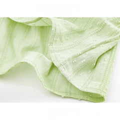 LIZAKOSHT - Sweet Girl Fresh Lace Puff Short-sleeved Shirts Women's Summer Bow Lace-up Slim Short Temperament Pullover Tops Female Clothing