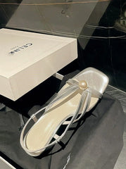 LIZAKOSHT - Sandals for Women Rhinestones Footwear Diamond Summer Heeled Ladies Shoes Silver Pumps High Heels Open Toe Square Shoe F H