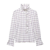 LIZAKOSHT  -  Women Vintage Ruffles Shirt Blouse Spring New Women Fashion Simple Casual Long Sleeve Shirt with Wood Ear Blouse Female Tops