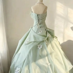 LIZAKOSHT - Sen Style Evening Gown Strapless Slimming Adult Gift Princess Dress Birthday Party Host Performance Dress