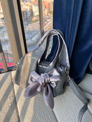 LIZAKOSHT - Streetwear Casual Grunge All Match Women's Handbags Y2k Aesthetic Chic Bow Shoulder Bags Korean Ins Vintage Fashion Underarm Bag