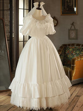 LIZAKOSHT - French Style Wedding Veil Princess on the Run Satin Light Wedding Dress Vintage Lace Mori Style Light Luxury Dress