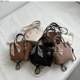 LIZAKOSHT - Retro Small Vegetable Basket Bag New Female PU Leather Bag Cash Burst Simplicity Crossbody Bag Minority Bucket Handbag