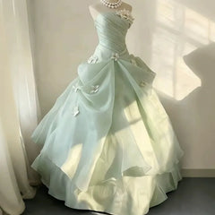 LIZAKOSHT - Sen Style Evening Gown Strapless Slimming Adult Gift Princess Dress Birthday Party Host Performance Dress