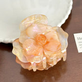 LIZAKOSHT  -  French Three-dimensional Camellia Hair Claw Acetate Elegant Rose Flower Crab Hair Clips Spring Hair Accessories for Women Girls