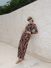 LIZAKOSHT - Sexy Women's Sheer Mesh Bodycon Maxi Dress Chic Print Sleeveless Slim Fit Beach Vacation Long Dresses Casual Daily Female Outfit