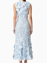 LIZAKOSHT - Elegant O-Neck Appliquins Flroal Straight Formal Evening Dresses Birthday Party Prom Gowns Customized