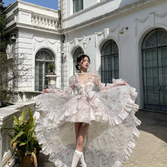 LIZAKOSHT - Small Dress Trailing Women's Pettiskirt Nightclub Party Birthday Wear Short Skirt