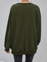 LIZAKOSHT - Stereoscopic Letter Round Neck Long Sleeve Sweatshirt
