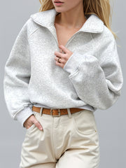 LIZAKOSHT  -  Half Zip Long Sleeve Sweatshirt