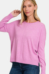 LIZAKOSHT - Front Seam Round Neck Sweater