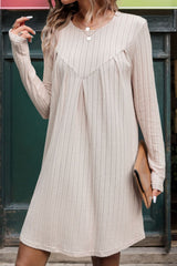 LIZAKOSHT - Perfee Round Neck Long Sleeve Mini Dress