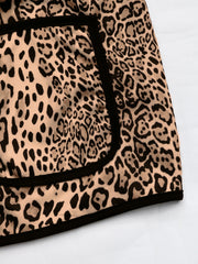 LIZAKOSHT - Perfee Leopard Open Front Long Sleeve Jacket