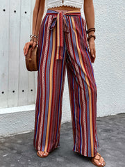 LIZAKOSHT - Perfee Tied Geometric Wide Leg Pants