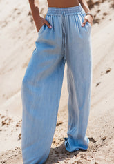 LIZAKOSHT - Drawstring Wide Leg Jeans