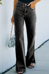 LIZAKOSHT - Side Slit Jeans with Pockets