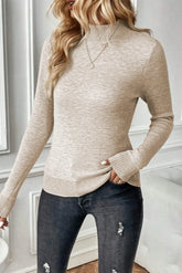 LIZAKOSHT - Mock Neck Long Sleeve Sweater