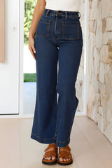 LIZAKOSHT - High Waist Bootcut Jeans with Pockets