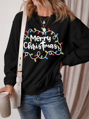 LIZAKOSHT - MERRY CHRISTMAS Dropped Shoulder Long Sleeve Sweatshirt