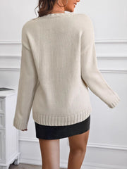 LIZAKOSHT - Round Neck Dropped Shoulder Sweater
