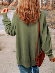 LIZAKOSHT  -  MERRY Side Slit Long Sleeve Sweatshirt