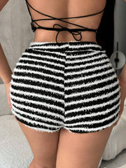 LIZAKOSHT - Striped High Waist Shorts