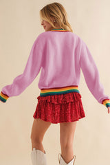 LIZAKOSHT - MERRY & BRIGHT Ribbed Round Neck Sweater