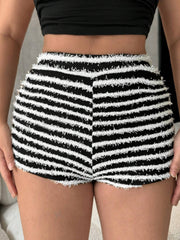 LIZAKOSHT - Striped High Waist Shorts