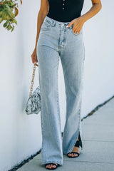 LIZAKOSHT - Side Slit Jeans with Pockets