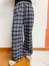 LIZAKOSHT  -  Plaid Drawstring Wide Leg Pants