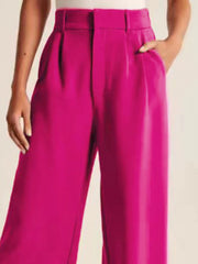 LIZAKOSHT - High Waist Wide Leg Pants