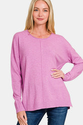 LIZAKOSHT - Front Seam Round Neck Sweater