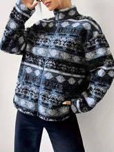 LIZAKOSHT - Geometric Turtleneck Zip Up Jacket