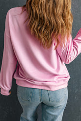 LIZAKOSHT - Contrast Heart Long Sleeve Sweatshirt