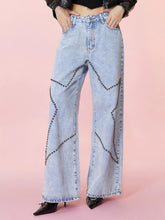 LIZAKOSHT  -  Studded Star Straight Jeans with Pockets