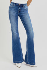 LIZAKOSHT  -  Full Size Low Rise Flare Jeans with Pockets
