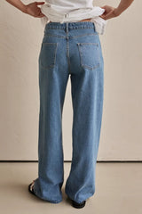 LIZAKOSHT - Contrast Straight Leg Jeans with Pockets