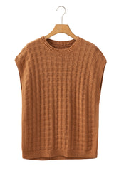 LIZAKOSHT - Round Neck Cap Sleeve Sweater Vest